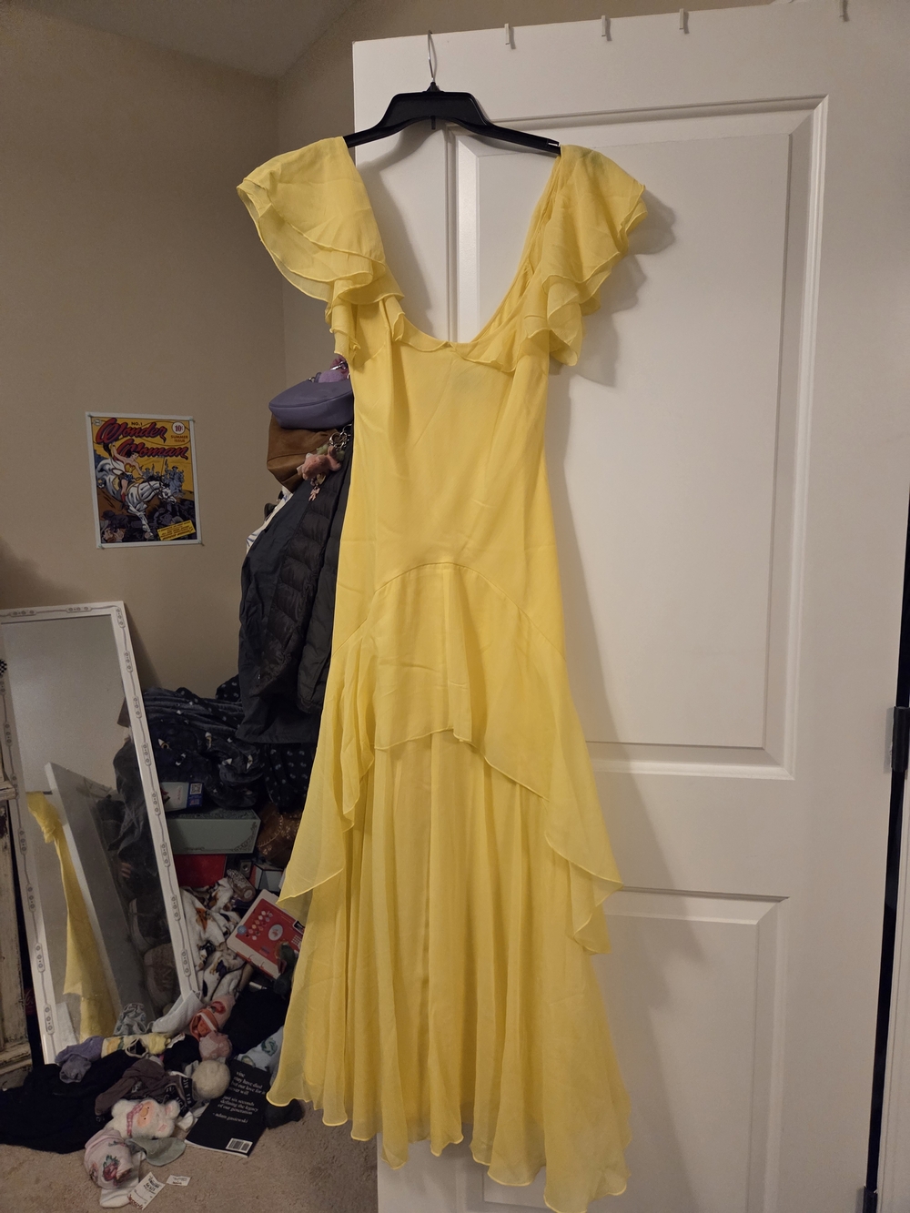 ASOS Yellow Ruffle Maxi Dress
